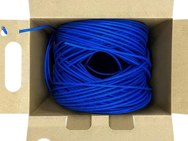 Monoprice Cat6 Plenum Bulk Cable - 500 Feet - Blue UL, Solid, 550MHz, UTP, CMP, Bare Copper, 10G, 23AWG (TAA), For Server Applications, Cloud...