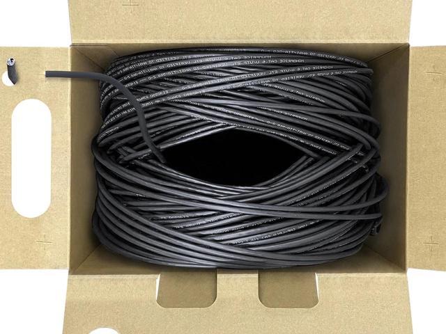 Monoprice Cat6 Plenum Bulk Cable - 500 Feet - Black UL, Solid, 550MHz, UTP, CMP, Bare Copper, 10G, 23AWG (TAA), For Server Applications, Cloud...