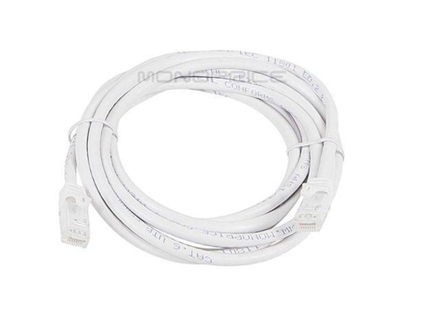 Monoprice Cat6 Ethernet Patch Cable - 10 Feet - White (12 pack) Snagless RJ45, Stranded, 550MHz, UTP, Pure Bare Copper Wire, 24AWG - Flexboot Series
