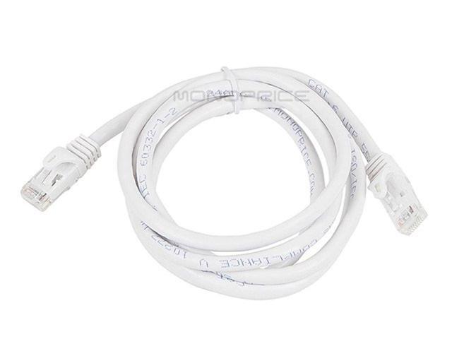 Monoprice Cat6 Ethernet Patch Cable - 5 Feet - White (12 pack) Snagless RJ45, Stranded, 550MHz, UTP, Pure Bare Copper Wire, 24AWG - Flexboot Series