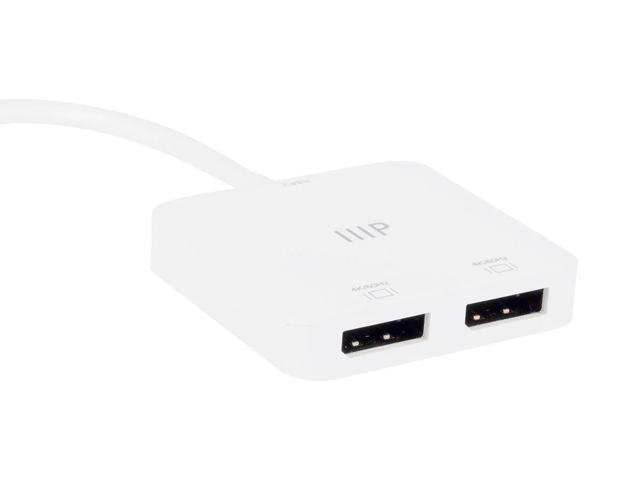 Monoprice USB-C to Dual 4K DisplayPort Adapter (Dual 4K@60Hz) Compatible with Thunderbolt 3 Devices with Windows and MacOS