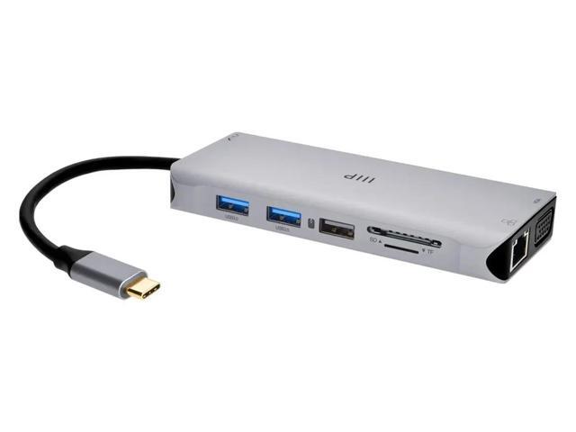 Monoprice 12-in-1 Dual-HDMI + VGA MST Triple Monitor Docking Station, Dual 4K HDMI, VGA, 5Gbps USBA, Gigabit Ethernet, SD/MicroSD Readers, 100W PD,...