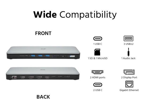 Monoprice 15-in-1 Triple-Display MST USB-C Docking Station, with Multiple Display Modes, HDMI, SD/TF, RJ45, 3.5mm Audio, PD, Compatible with Mac OS...