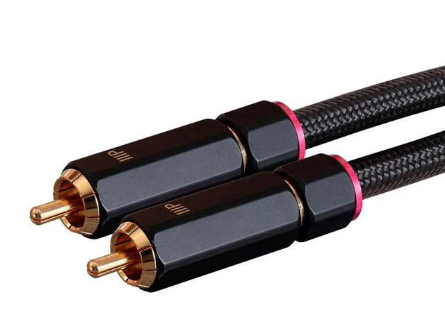 Monoprice 3.5mm to 2-Male RCA Adapter Cable - 3 Feet - Black Gold Plated Connectors, Double Shielded With Copper Braiding - Onix Series