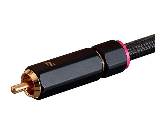 Monoprice 1-Male to 2-Female RCA Y-Adapter - 1 Feet - Black Gold Plated Connectors, Double Shielded With Copper Braiding - Onix Series