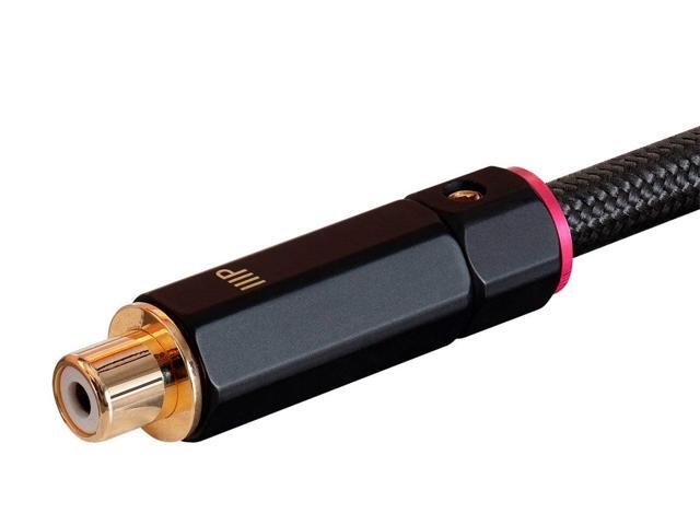 Monoprice 2-Male to 1-Female RCA Y-Adapter - 1 Feet - Black Gold Plated Connectors, Double Shielded With Copper Braiding - Onix Series