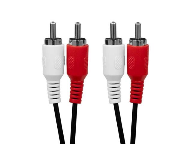Monoprice Two-Channel Cable - 6 Feet - Black 28AWG, with Red and White 2 RCA Plug/2 RCA Plug Male/Male