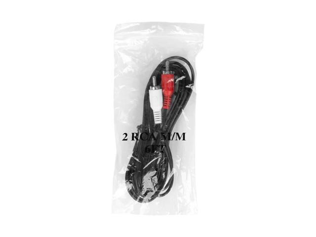 Monoprice Two-Channel Cable - 6 Feet - Black 28AWG, with Red and White 2 RCA Plug/2 RCA Plug Male/Male