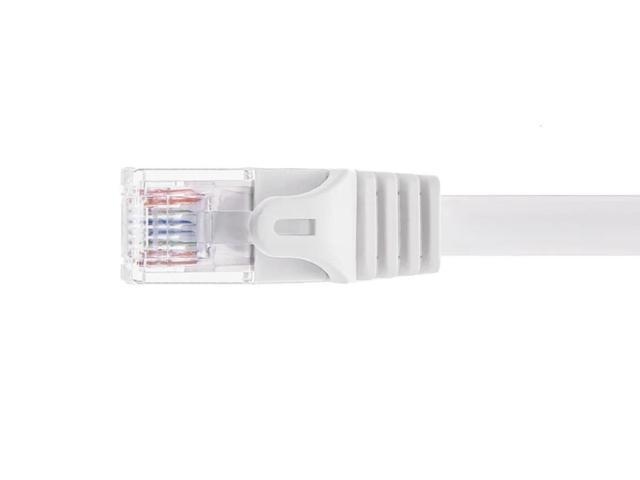 Monoprice Cat6 Ethernet Patch Cable - 5 Feet - White Snagless RJ45, Flat, 550MHz, UTP, Pure Bare Copper Wire, 30AWG, For Network Internet Modem...