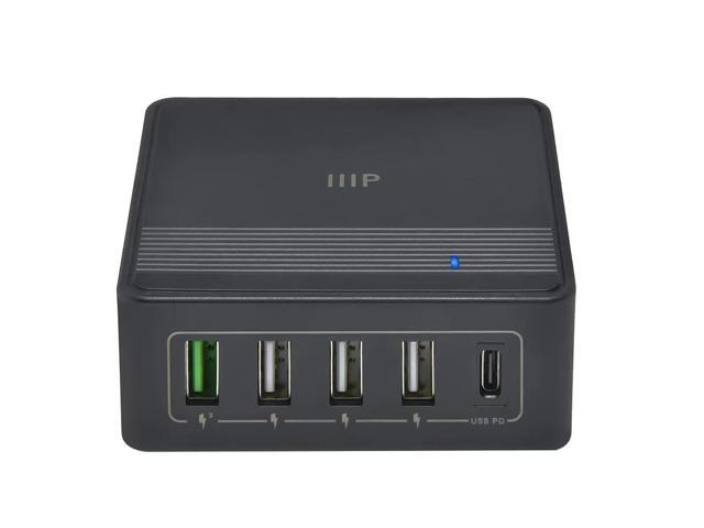 Monoprice 60W USB-C 5-Port Desktop Charging Station - Fast Charging, for Galaxy, MacBook Pro/Air, iPad, iPhone, Smartphones, Tablet, Laptop and More