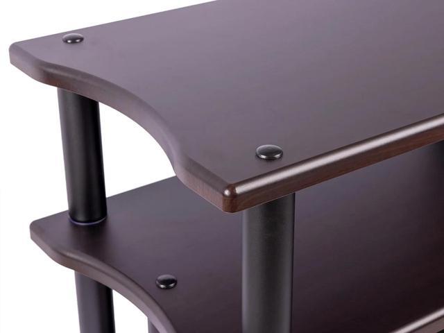 Monolith Double-Wide 3-Tier AV Stand - Espresso 300 lbs Weight Capacity Per Shelf, Organize and Display Your AV Components, Home Theater or...