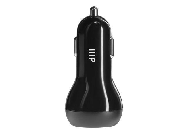 Monoprice 2-Port 39W USB Car Charger Compatible with iPhone 13/12/11 pro/XR/x/7/6s, iPad Air 2/Mini 3, Samsung Note 9/S10/S9/S8