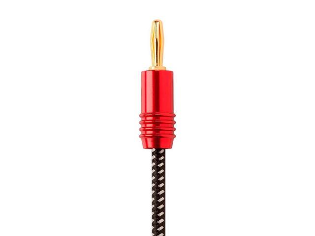 Monoprice Speaker Wire, Braided with Banana Plugs, 2-Conductor, 14AWG, 25ft