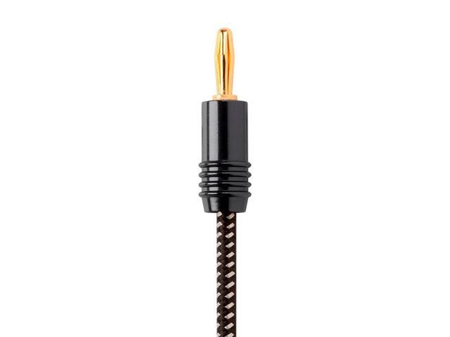 Monoprice Speaker Wire, Braided with Banana Plugs, 2-Conductor, 14AWG, 25ft