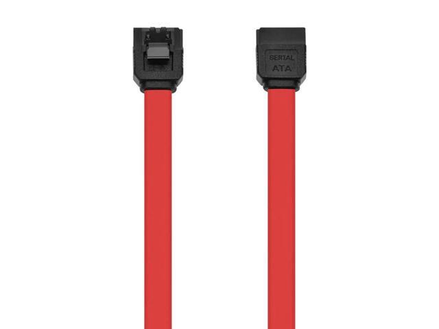 Monoprice SATA 6Gbps Straight Connector Cable with Locking Latch - 1.5 Feet - Red (10 Pack) Compatible with SATA HDD, SSD, CD Driver, CD Writer