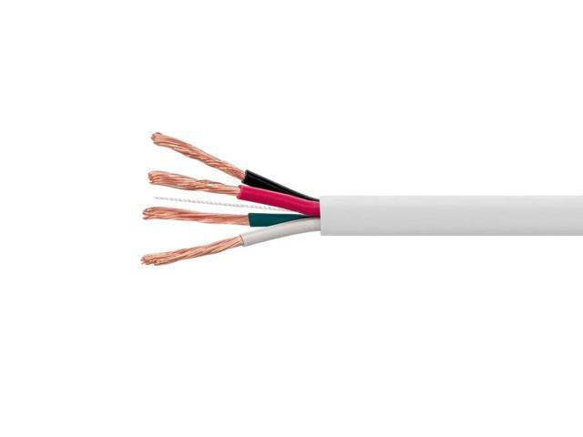 Monoprice Speaker Wire, CL3 Rated, 4-Conductor, 14AWG, 250ft, White