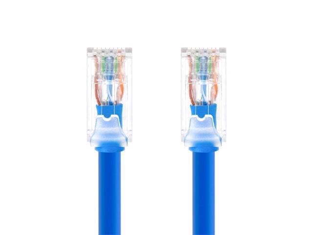 Monoprice Cat6A Component Level Patch Cable - 7 Feet - Blue UTP, 24AWG, 500MHz, Pure Bare Copper, Snagless RJ45, Ethernet Cable - Micro SlimRun...