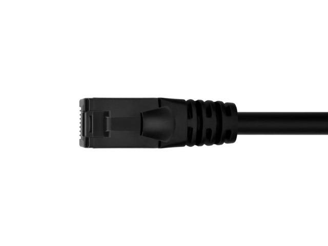 Monoprice Cat6A Flexible TPE Patch Cable - 3 Feet - Black UTP, 24AWG, 500MHz, Pure Bare Copper, Snagless RJ45, Ethernet Cable - Flex Series