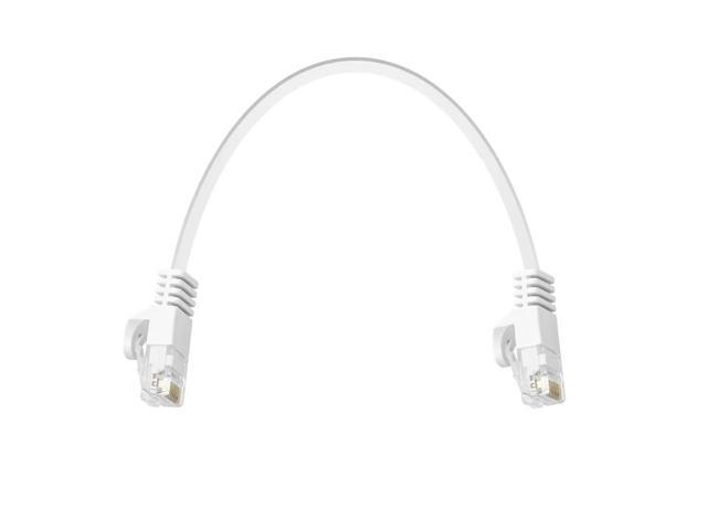 Monoprice Cat6 Ethernet Patch Cable - 1 Feet - White Snagless RJ45, Flat, 550MHz, UTP, Pure Bare Copper Wire, 30AWG, For Network Internet Modem...
