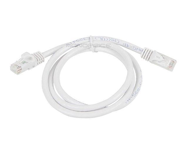 Monoprice Cat6 Ethernet Patch Cable - 3 Feet - White (12 pack) Snagless RJ45, Stranded, 550MHz, UTP, Pure Bare Copper Wire, 24AWG - Flexboot Series