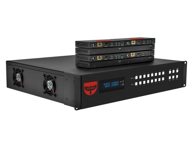 Monoprice Blackbird ProSeries 8x8 HDMI Matrix, 8 HDMI inputs, 8 HDMI and HDBaseT Mirrored Outputs, 18Gbps, 4K2K@60Hz (YUV 4:4:4), HDR, HDR10,...