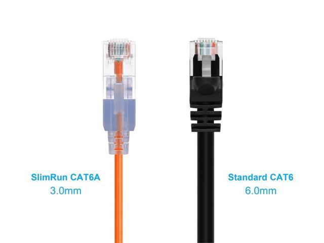 Monoprice Cat6A Ethernet Patch Cable - 5 Feet - Orange (10 Pack) Snagless RJ45 550Mhz UTP Pure Bare Copper Wire 10G 30AWG - SlimRun Series