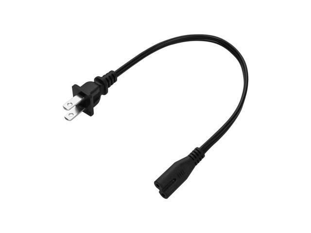Monoprice Power Cord - 1 Feet - Black Non-Polarized NEMA 1-15P to Non-Polarized IEC 60320 C7, 18AWG, 10A, For Battery Chargers, Laptop Power...