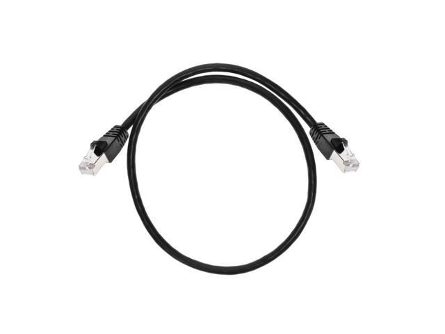 Monoprice Cat6A Ethernet Patch Cable - 2 Feet - Black Network Internet Cord - RJ45, 550Mhz, STP, Pure Bare Copper Wire, 10G, 26AWG