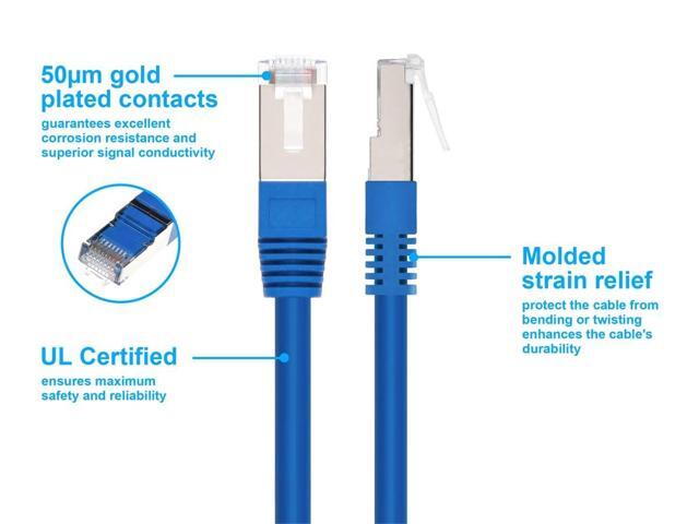 Monoprice Cat6A Ethernet Patch Cable - 3 Feet - Blue Network Internet Cord - Zeroboot, RJ45, Stranded, 550Mhz, STP, Pure Bare Copper Wire, 10G,...