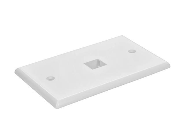 Monoprice 1-Hole 1-Gang Keystone Wall Plate - White