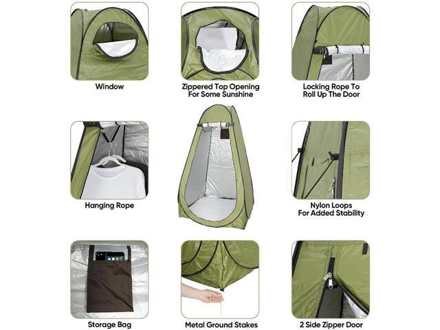6FT Pop Up Privacy Tent Instant Shower Tent Portable Outdoor Rain Shelter, Camp Toilet, Dressing Changing Room with Carry Bag