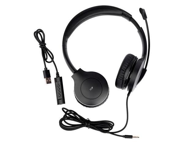 Monoprice WFH 3.5mm + USB Wired On-Ear Web Meeting Headset, Lightweight, USB In-line Controller, Work and School - Workstream Collection