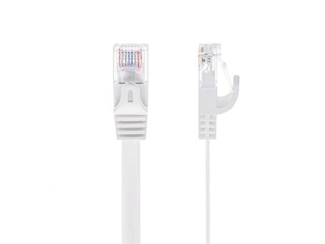 Monoprice Cat6 Ethernet Patch Cable - 10 Feet - White Snagless RJ45, Flat, 550MHz, UTP, Pure Bare Copper Wire, 30AWG, For Network Internet Modem...