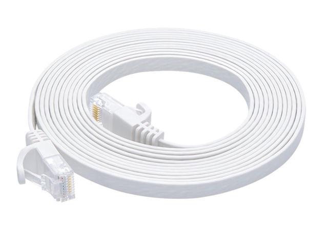Monoprice Cat6 Ethernet Patch Cable - 10 Feet - White Snagless RJ45, Flat, 550MHz, UTP, Pure Bare Copper Wire, 30AWG, For Network Internet Modem...