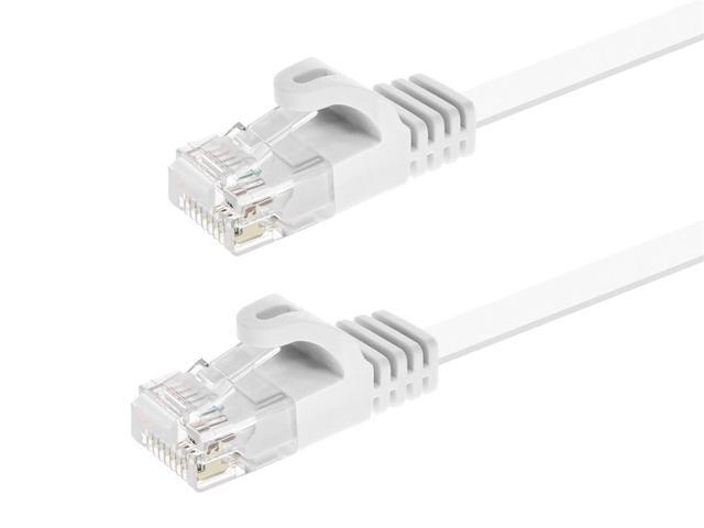 Monoprice Cat6 Ethernet Patch Cable - 25 Feet - White Snagless RJ45, Flat, 550MHz, UTP, Pure Bare Copper Wire, 30AWG, For Network Internet Modem...