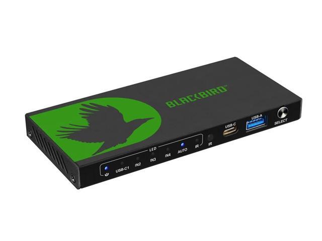 Monoprice Blackbird Pro-Sumer Series 4K60 UHD Switch 3xHDMI (in), 1xUSB-C (in), 1xHDMI (out), 18 Gbps All Channels, 4K @ 60 Hz YUV 4:4:4, HDR,...