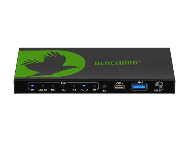 Monoprice Blackbird Pro-Sumer Series 4K60 UHD Switch 3xHDMI (in), 1xUSB-C (in), 1xHDMI (out), 18 Gbps All Channels, 4K @ 60 Hz YUV 4:4:4, HDR,...