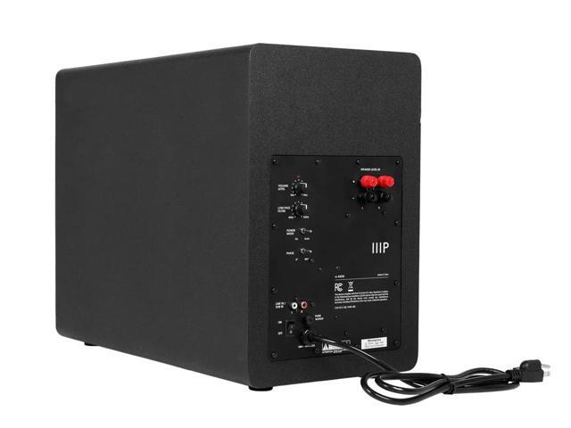Monoprice CSW-12: 12' 400-Watt Compact Subwoofer, High-Level Speaker Inputs, Crossover Setting, RCA Inputs
