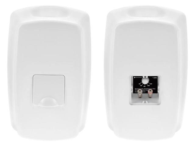 Monoprice WS-7B-62-W 6.5in. Weatherproof 2-Way 70V Indoor/Outdoor Speaker, White (Each) For Use In Whole Home Audio Systems, Restaurants, Bars,...