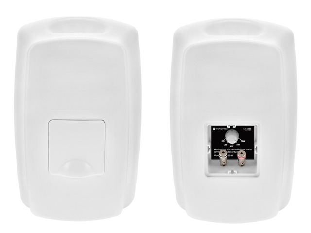 Monoprice WS-7B-52-W 5.25in. Weatherproof 2-Way 70V Indoor/Outdoor Speaker, White (Each) For Use In Whole Home Audio Systems, Restaurants, Bars,...