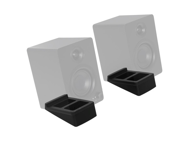 Monoprice Tilted Wedge Desktop Speaker Stands (Pair) for Small Sized Speakers, Anti-Vibration, 15 Degrees of Tilt, For Bookshelf Speakers and...