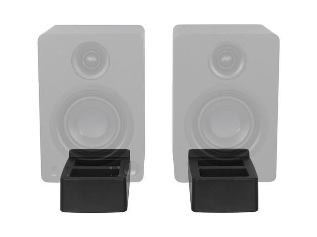 Monoprice Tilted Wedge Desktop Speaker Stands (Pair) for Small Sized Speakers, Anti-Vibration, 15 Degrees of Tilt, For Bookshelf Speakers and...