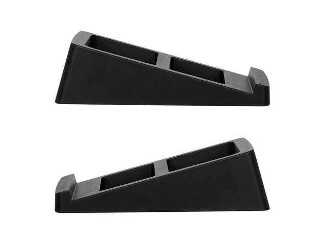 Monoprice Tilted Wedge Desktop Speaker Stands (Pair) for Small Sized Speakers, Anti-Vibration, 15 Degrees of Tilt, For Bookshelf Speakers and...