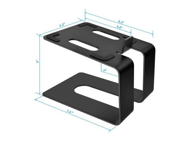 Monoprice Tilted Metal Desktop Bookshelf Speaker Stands Risers Pair with Vibration Absorption Pads, Supports up to 33lbs with 10° of Tilt, Perfect...