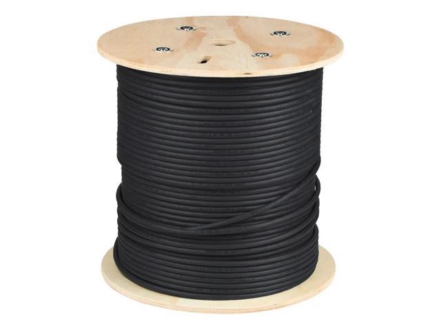 Monoprice Cat6A Ethernet Bulk Cable - 1000 Feet - Black Network Internet Cord - Solid, 550Mhz, FTP, CMR, Pure Bare Copper Wire, 10G, 23AWG, No Logo
