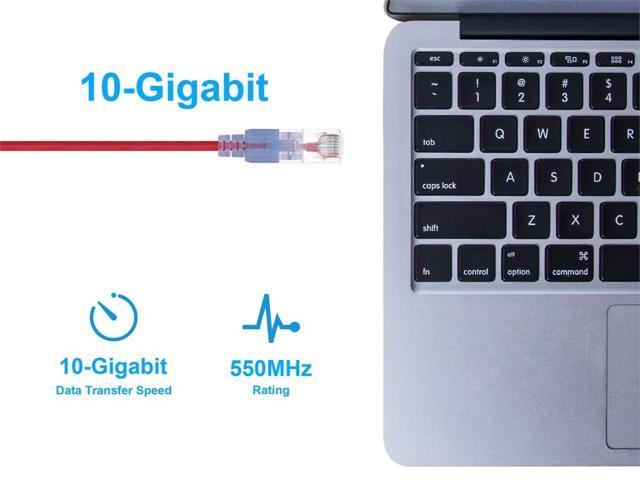 Monoprice Cat6A Ethernet Patch Cable - 3 Feet - Red (5 Pack) Snagless RJ45 550Mhz UTP Pure Bare Copper Wire 10G 30AWG - SlimRun Series