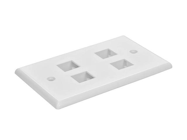 Monoprice 4-Hole 1-Gang Keystone Wall Plate - White