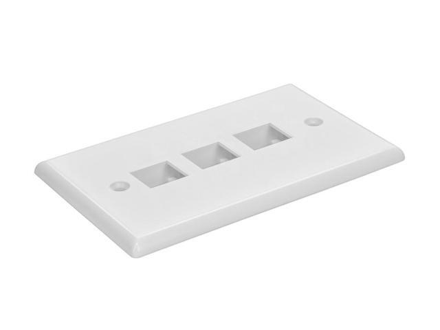 Monoprice 3-Hole 1-Gang Keystone Wall Plate - White
