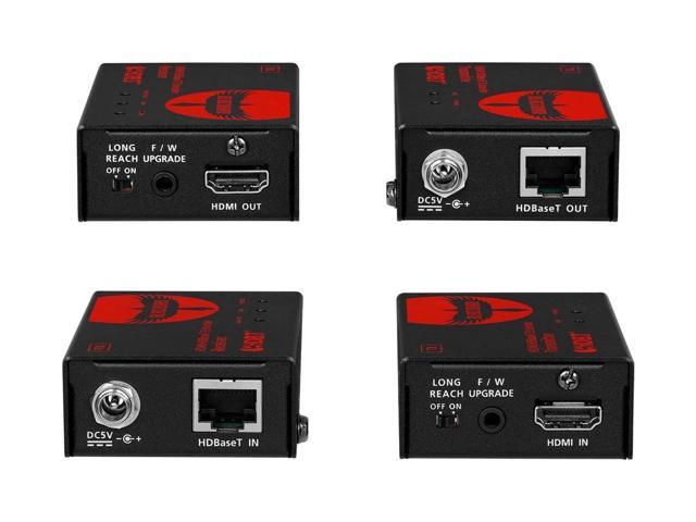 Monoprice Blackbird 4K HDMI HDBaseT Extender [TAA] Over Single Cat6a, Up To 100m (328ft) HDCP 2.2, plus 3D and Deep Color, 4096 × 2160 @ 60 Hz