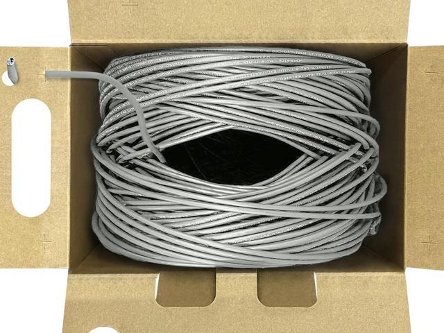 Monoprice Cat6 Ethernet Bulk Cable - 1000 Feet - Gray Network Internet Cord - Solid, 550Mhz, UTP, CMP, Plenum, Pure Bare Copper Wire, 23AWG, No Logo
